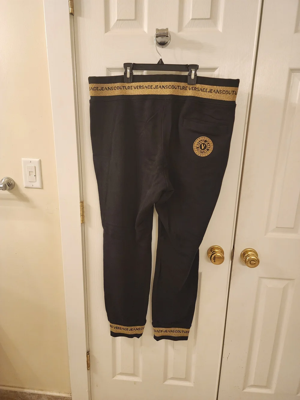 Versace Gold Logo Trim Joggers